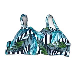 Shade & Shore Tropical Print Padded Push Up Bikini Top Size 34C
